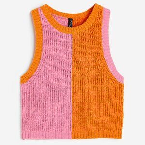 NWT! H&M Orange and Pink Knit Top